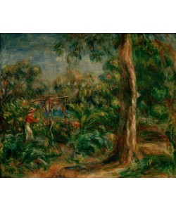 Pierre-Auguste Renoir, Le grand arbre. Femme au corsage rouge dans le jardin de Ca