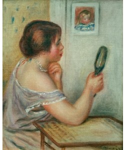 Pierre-Auguste Renoir, Marie Dupuis tenant un miroir avec un portrait de Coco