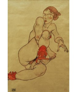 Egon Schiele, Akt mit hochgezogenem rechtem Bein
