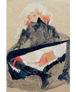Egon Schiele, Rothaariges Mädchen mit gespreizten Beinen