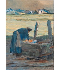 Giovanni Segantini, The washer at the fountain