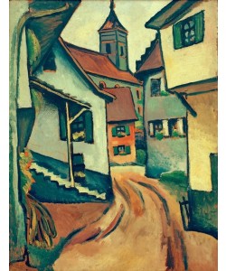 August Macke, Straße mit Kirche in Kandern