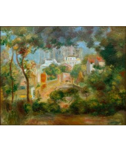 Pierre-Auguste Renoir, Die Gärten von Montmartre mit Blick auf Sacre-Coeur im Bau
