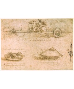Leonardo da Vinci, Sichelwagen und Panzerwagen