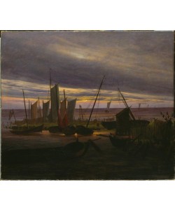 Caspar David Friedrich, Schiffe im Hafen am Abend