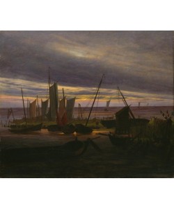 Caspar David Friedrich, Schiffe im Hafen am Abend