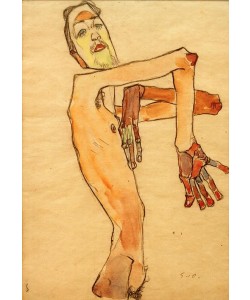Egon Schiele, Erwin Dominik Osen als Akt mit überkreuzten Armen