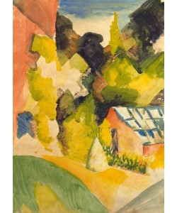 August Macke, Gewächshaus im Park von Oberhofen