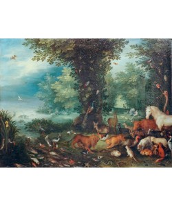 Jan Brueghel der Ältere, Paradieslandschaft mit der Erschaffung des Menschen