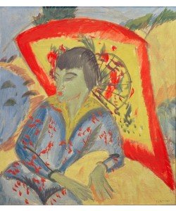 Ernst Ludwig Kirchner, Erna mit Japanschirm (Japanerin)