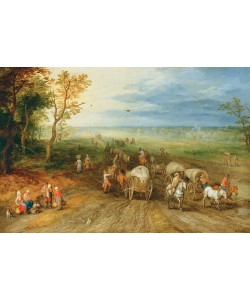 Jan Brueghel der Ältere, Weite Landschaft mit Reisenden
