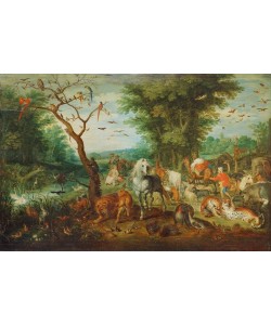 Jan Brueghel der Ältere, Paradieslandschaft mit Arche Noah