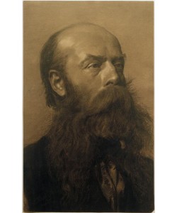 Gustav Klimt, Kopf eines bärtigen Mannes im Dreiviertelprofil nach rechts 