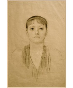 Gustav Klimt, Brustbild eines Mädchens von vorne 