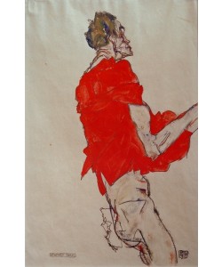 Egon Schiele, Stehender Mann mit rotem Tuch