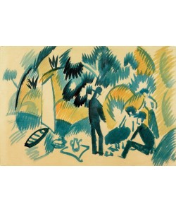 August Macke, Am Thuner See, Picknick nach dem Segeln