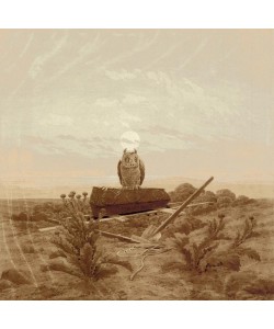 Caspar David Friedrich, Landschaft mit Grab, Sarg und Eule