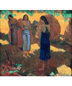 Paul Gauguin, Drei Tahitianerinnen vor gelbem Grund