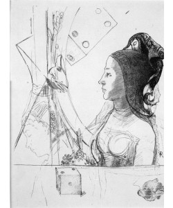 Odilon Redon, Femme coiffée d’un hénin