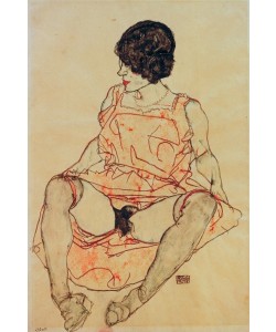 Egon Schiele, Sitzende Frau mit hochgeschobenem Kleid