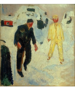 Edvard Munch, Ein schwarzer und ein gelber Mann im Schnee