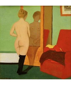 Felix Vallotton, Weiblicher Akt vor Spiegelschrank