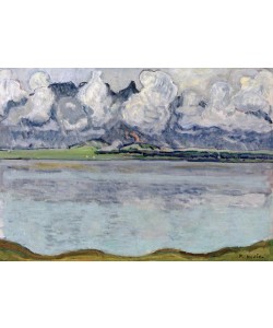 Ferdinand Hodler, Thunersee mit Stockhornkette in Wolken