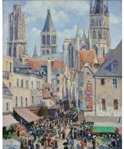 Camille Pissarro, Die Rue de l’Epicérie in Rouen