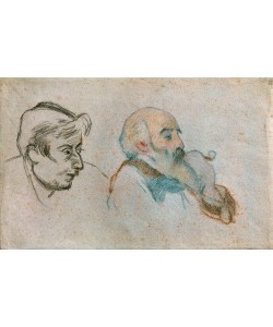 Camille Pissarro, Selbstbildnis des Künstlers (rechts) mit Paul Gauguin