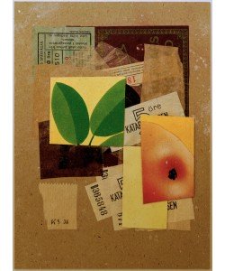 Kurt Schwitters, Ohne Titel (Mit Apfelstück und grünen Blättern)