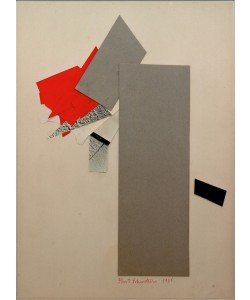 Kurt Schwitters, Ohne Titel (rot, grau, schwarz)
