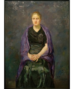 Max Beckmann, Bildnis Minna Beckmann-Tubemit violettem Schal