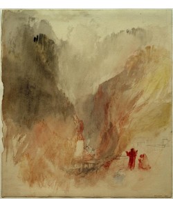 JOSEPH MALLORD WILLIAM TURNER, Looking up the Gorge at Pre-Saint Didier