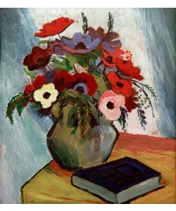 August Macke, Stilleben mit Anemonen und blauem Buch