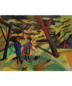 August Macke, Kinder mit Ziege im Wald
