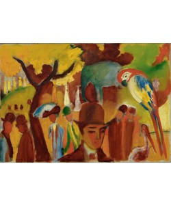 August Macke, Kleiner Zoologischer Garten in Braun und Gelb