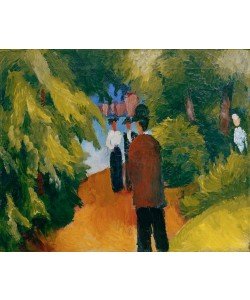 August Macke, Park am Wasser (Mann im Park)