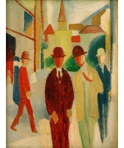 August Macke, Helle Straße mit Leuten