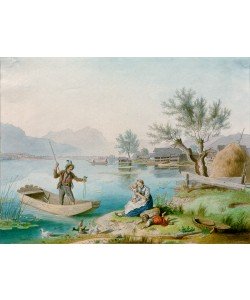 Johann Philipp Heinel, Fischerfamilie am Chiemsee