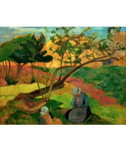 Paul Gauguin, Landschaft mit zwei bretonischen Frauen
