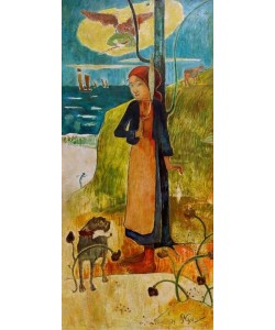 Paul Gauguin, Bretonisches Mädchen beim Spinnen (Johanna von Orléans)