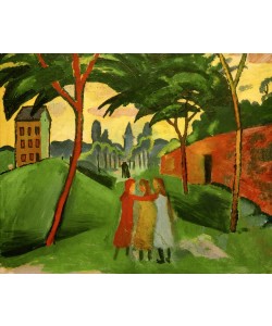 August Macke, Landschaft mit drei Mädchen