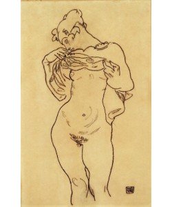 Egon Schiele, Weiblicher Akt in Vorderansicht