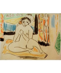 Ernst Ludwig Kirchner, Weiblicher Akt im Spiegel