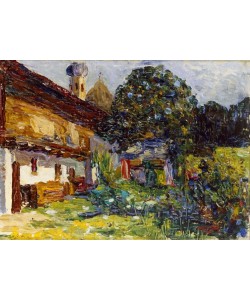 Wassily Kandinsky, Kochel – Bauernhaus mit Kirche