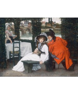 James Tissot (Jacques-Joseph), Stelldichein in einer Gaststätte am Fluß