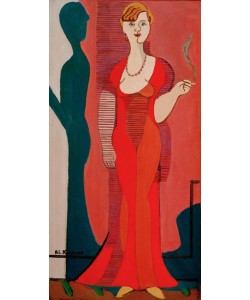 Ernst Ludwig Kirchner, Blonde Frau in rotem Kleid. Bildnis Elisabeth Hembus