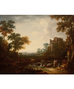 Willem van Bemmel, Landschaft mit Ruinen und Figurenstaffagen