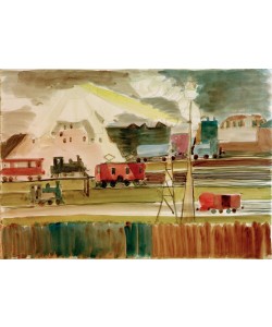 Ernst Ludwig Kirchner, Bahnhof bei untergehender Sonne