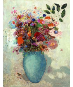 Odilon Redon, Blumen in türkisfarbener Vase